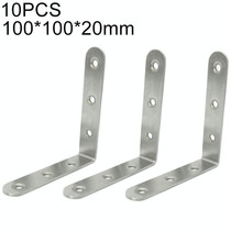 10 PCS Stainless Steel 90 Degree Angle Bracket,Corner Brace Joint Bracket Fastener Furniture Cabinet Screens Wall (100mm)