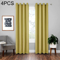 4 PCS High-precision Curtain Shade Cloth Insulation Solid Curtain, Size:5295 Inch132240CM(Yellow)