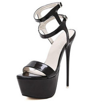 Sexy Nightclub Super High Heels, Size:45(Black)