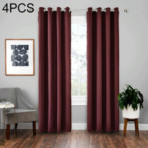 4 PCS High-precision Curtain Shade Cloth Insulation Solid Curtain, Size:5295 Inch132240CM(Wine Red)