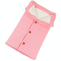 Warm Soft Cotton Knitting Envelope Newborn Baby Sleeping Bag(Pink)