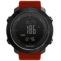 NORTH EDGE Multi-function Waterproof Outdoor Sports Electronic Smart Watch, Support Humidity Measurement / Weather Forecast / Speed Measurement, Style: Nylon Strap(Orange)