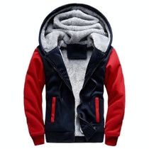 Winter Parka Men Plus Velvet Warm Windproof Coats Large Size Hooded Jackets, Size: 4XL(Red)