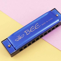 BEE 10-holes Dual-tones C Tone Brace Harmonica(Blue)