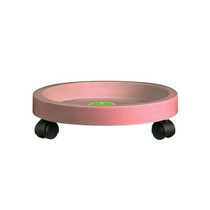 Universal Round Wheels Pot Tray Easy Moving Plant Pot Tray Garden Plate Plastic Stand(Pink)