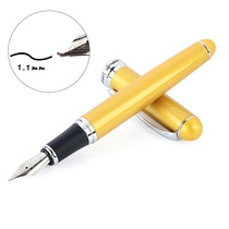 X750 Stationery Stainless Steel Fountain Pen Medium Nib Ink Pens School Oiifice Gift, Nib Size:1.1mm(Gold)