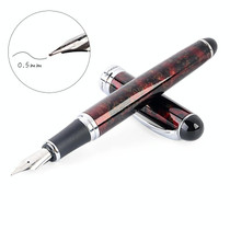 X750 Stationery Stainless Steel Fountain Pen Medium Nib Ink Pens School Oiifice Gift, Nib Size:0.5mm(Red Pattern)