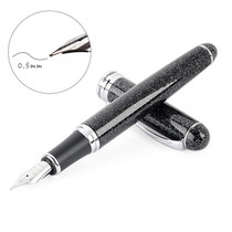 X750 Stationery Stainless Steel Fountain Pen Medium Nib Ink Pens School Oiifice Gift, Nib Size:0.5mm(Fluorescent Black)