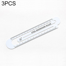 3 PCS Metal Steel Ruler Bookmark Drawing Supplies(15CM White)