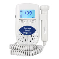 FD-100 Digital Fetal Doppler Ultrasound Sound Baby Heartbeat Detector Monitor LED Digital Prenatal Pocket Fetal Doppler Stethoscope (Blue)