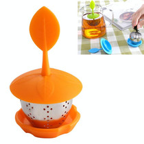 Stainless Steel Silicone Hanging Tea Bag Tea Strainers (Orange)