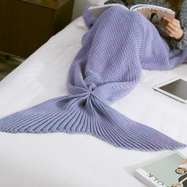 Mermaid Tail Blanket For Adult Super Soft Sleeping Knitted Blankets, Size:90 X50cm(Grey Violet)