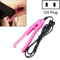 Mini Hair Straightener Ceramic Tourmaline Plates Curler(Pink)