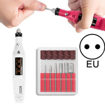 Electric Nail Kit Nail Tips Manicure Machine Electric Nail Art Pen(EU White)