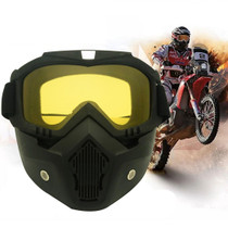 Motorcycle Off-road Helmet Mask Detachable Windproof Goggles Glasses(Yellow)