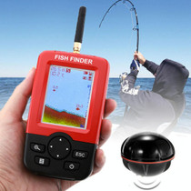XJ-01 Wireless Fish Detector 125KHz Sonar Sensor 0.6-36m Depth Locator Fishes Finder with 2.4 inch LCD Screen & Antenna, Built-in Water Temperature Sensor