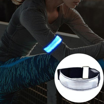 LED Flash Safety Reflective Nylon Light Battery Sports Wrist Belt(Blue)