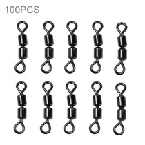 100 PCS 8 Word Shape Fishing Rolling Swivels Dual Rings Connector