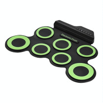 Portable Silicone Hand Roll USB Electronic Drum(Green)