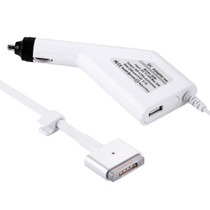 85W 20V 4.25A 5 Pin T Style MagSafe 2 Car Charger with 1 USB Port for Apple Macbook A1398 / A1424 / MC975 / MC976 / ME664 / ME665, Length: 1.7m (White)