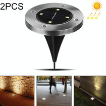 2 PCS 4 LEDs IP44 Waterproof Solar Powered Buried Light, SMD 5050 Under Ground Lamp Outdoor Path Way Garden Decking LED Light