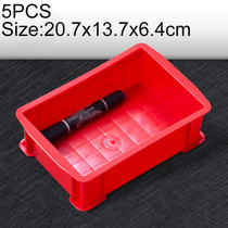 5 PCS Thick Multi-function Material Box Brand New Flat Plastic Parts Box Tool Box, Size: 20.7cm x 13.7cm x 6.4cm(Red)