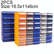 2 PCS Thickened Combined Plastic Parts Cabinet Drawer Type Component Box Building Block Material Box Hardware Box, Random Color Delivery, Size: 18.5cm x 11cm x 6cm