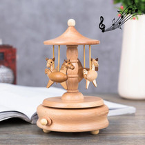 Carousel Shape Home Decor Originality  Wooden Musical  Boxes