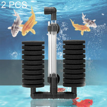 2 PCS Wall-mounted Aquarium Mini Double Head Pneumatic Mute Biochemical Cotton Filter