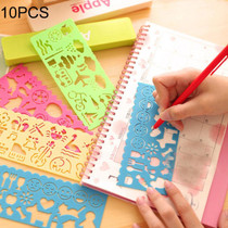 10 PCS Creative Candy Color Drawing Ruler Speed Sketchpad Art Ruler Template, Random Color Delivery