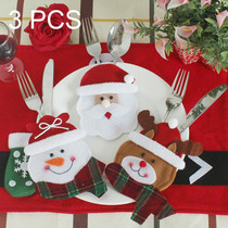 3 in 1 Christmas Decoration Round Face Style Cutlery Holders