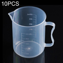 10 PCS 500ml PP Plastic Flask Digital Measuring Cup Cylinder Scale Measure Glass Lab Laboratory Tools(Transparent)