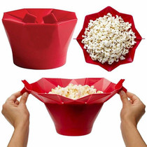 2 PCS Creative Foldable Silicone Microwave Popcorn Maker(Red)