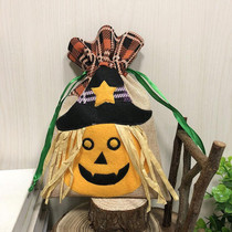 Pumpkin Paragraph Halloween Decorations Creative Cartoon Candy Gifts Kids Drawstring Tote Bag