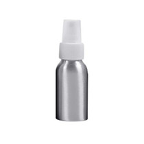 Refillable Glass Fine Mist Atomizers Aluminum Bottle, 50ml(White)