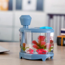 460ML Fish Tank Style Ultrasonic Aromatherapy Air Purifier Humidifier USB Atomizer with LED Night Light(Blue)