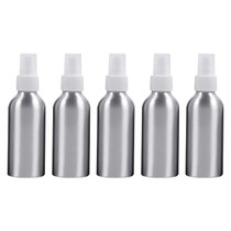 5 PCS Refillable Glass Fine Mist Atomizers Aluminum Bottle, 120ml(White)