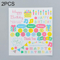 2 PCS Happy Birthday Pattern Creative Cartoon Children Diary Decorative Sticker