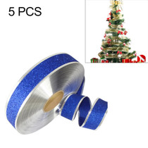 5 PCS 2m Christmas Party Decoration Glitter Powder Christmas Tree Decoration Ribbon(Blue)