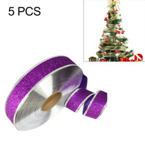 5 PCS 2m Christmas Party Decoration Glitter Powder Christmas Tree Decoration Ribbon(Purple)