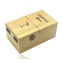 Creative Funny Present Useless Box Novel Wooden Anti-stress Toy(Light Wood)