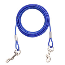 Double-end Steel Wire Rope Pet Dogs 2 in 1 Traction Rope Pet Walking Leads With Handle, Length: 10m,Random Color Delivery