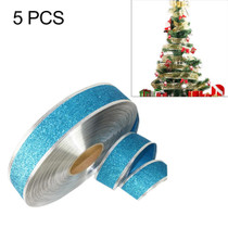 5 PCS 2m Christmas Party Decoration Glitter Powder Christmas Tree Decoration Ribbon(Baby Blue)