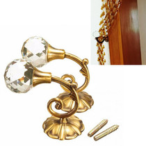 1 Pair Vintage Crystal Flower Barb Curtain Decoration Wall Hook(Gold)