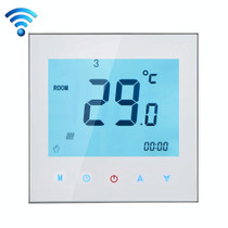 BHT-1000-GB-WIFI 16A Load Electronic Heating Type Touch LCD Digital WiFi Heating Room Thermostat with Sensor, Display Clock / Temperature / Periods / Time / Week / Heat etc.(White)