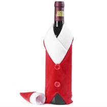 Buttons Cloth Wedding Christmas Dinner Table Flannel Plush Champagne Wine Bottle Bags Sets