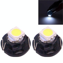 2 PCS T4.7 White Light 0.2W 12LM 1 LED SMD 5050 LED Instrument Light Bulb Dashboard Light for Vehicles, DC 12V(Black)