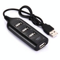 4 Ports USB 2.0 HUB, Cable Length: 30cm(Black)