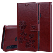 Rose Embossed Horizontal Flip PU Leather Case for Samsung Galaxy A9 (2018) , with Holder & Card Slots & Wallet (Brown)