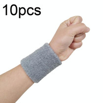 10pcs 8x8cm Women Men Solid Color Cotton Sport Sweatband Brace Wraps Guards(Grey)